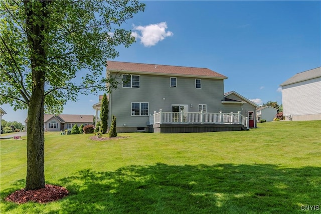 121 Ben Bar Cir, Whitestown, NY 13492 - back of house with a lawn and a deck