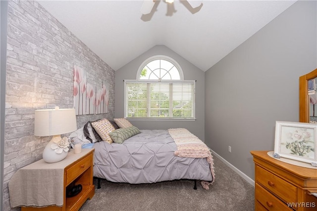 9 Rolling Woods Ln Unit E, West Seneca, NY 14224 - carpeted bedroom featuring lofted ceiling and ceiling fan