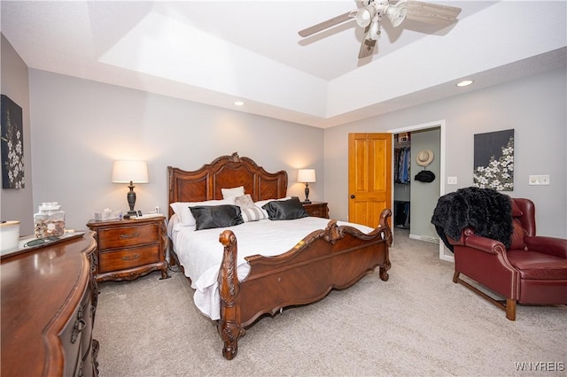 9 Rolling Woods Ln Unit E, West Seneca, NY 14224 - bedroom featuring carpet floors, recessed lighting, a spacious closet, a ceiling fan, and a closet