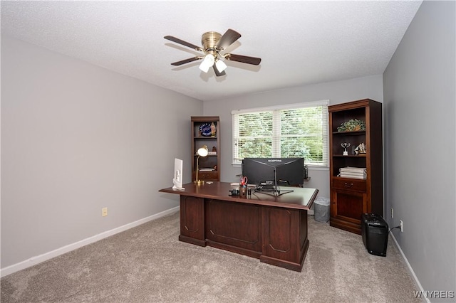 9 Rolling Woods Ln Unit E, West Seneca, NY 14224 - home office with a ceiling fan and light carpet