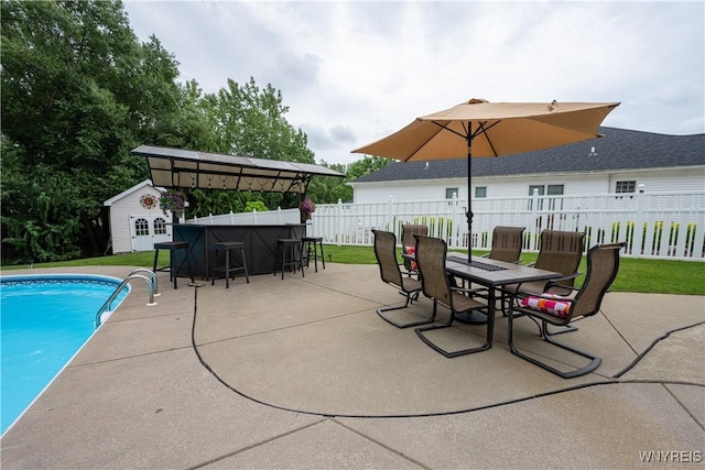9 Rolling Woods Ln Unit E, West Seneca, NY 14224 - view of patio / terrace featuring an outdoor structure and outdoor dining area