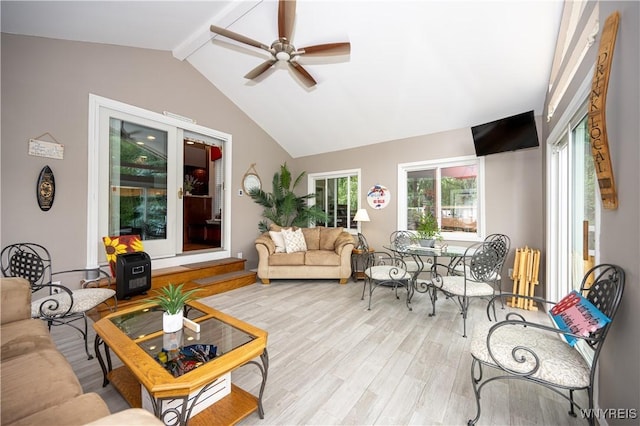 9 Rolling Woods Ln Unit E, West Seneca, NY 14224 - living area featuring a ceiling fan, light wood finished floors, and plenty of natural light