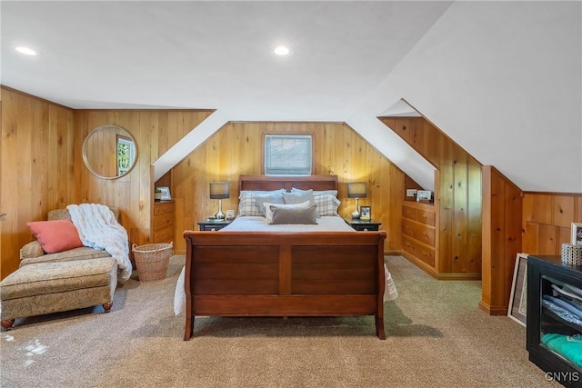 200 Halton Rd, Dewitt, NY 13224 - carpeted bedroom featuring wooden walls, multiple windows, and recessed lighting