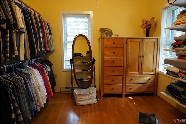 64 Bunner St, Oswego, NY 13126 - spacious closet with dark wood-style flooring
