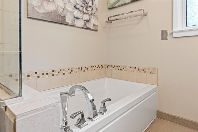 5 Tudor Dr, Owego, NY 13760 - full bathroom with a garden tub and tile patterned floors