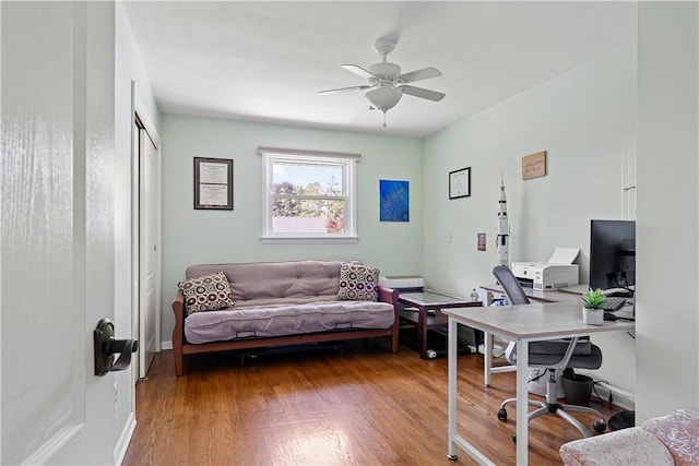 5 Tudor Dr, Owego, NY 13760 - office space featuring ceiling fan and wood finished floors
