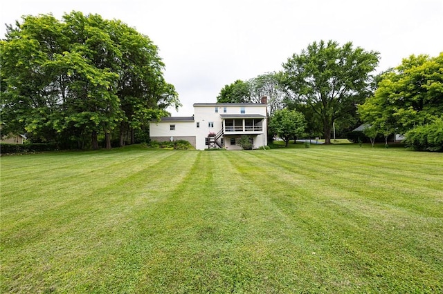 326 Cheese Factory Rd, Mendon, NY 14472 - view of grassy yard with stairway