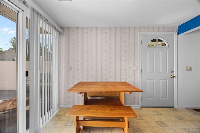 1521 Aster Ter, Walworth, NY 14568 - dining room featuring wallpapered walls and light floors
