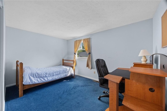 1521 Aster Ter, Walworth, NY 14568 - carpeted bedroom with a textured ceiling and a desk