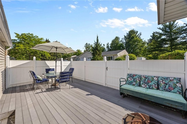 1521 Aster Ter, Walworth, NY 14568 - deck with a fenced backyard and outdoor dining area
