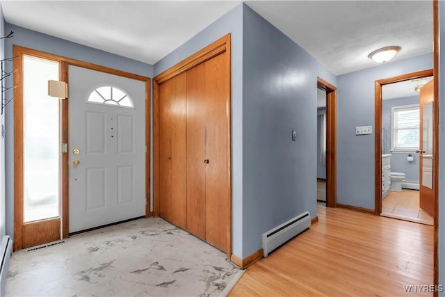 566 Adam St, Tonawanda, NY 14150 - foyer entrance featuring baseboard heating and a baseboard radiator