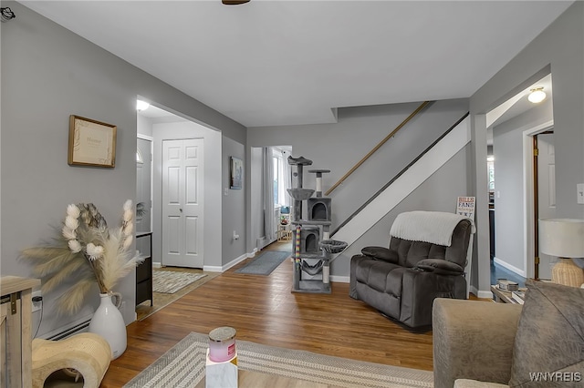 3029 Stieg Rd, Wheatfield, NY 14120 - living area with wood finished floors and stairs