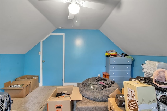 3029 Stieg Rd, Wheatfield, NY 14120 - playroom featuring lofted ceiling, a ceiling fan, and carpet
