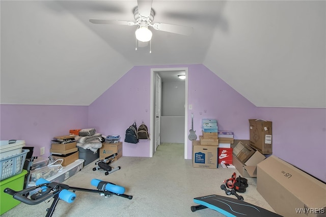 3029 Stieg Rd, Wheatfield, NY 14120 - carpeted office space featuring a ceiling fan and vaulted ceiling