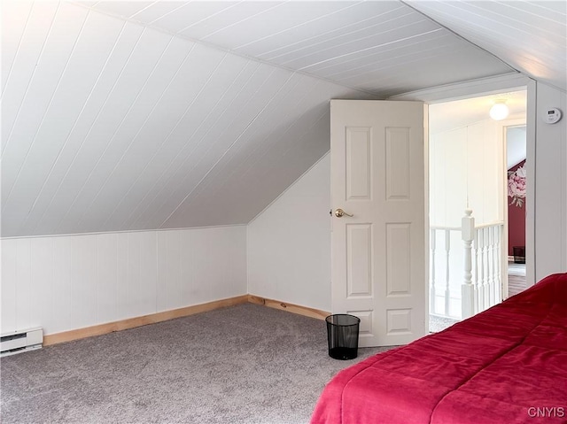 9 Curtis Ave, Lysander, NY 13027 - carpeted bedroom with lofted ceiling and a baseboard radiator
