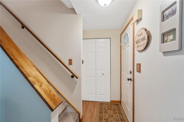 22 Tree Line Dr, Clay, NY 13090 - entrance foyer featuring light wood-style flooring and stairway