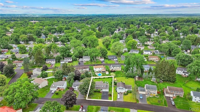 22 Tree Line Dr, Clay, NY 13090 - aerial perspective of suburban area featuring property parcel outlined