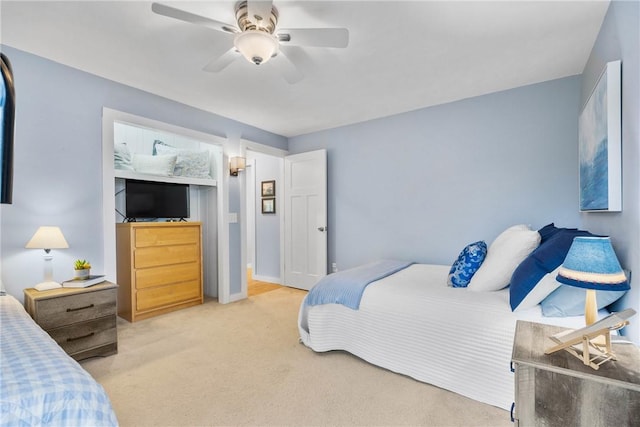 4969 Walnut Cove Dr, Canandaigua Town, NY 14424 - bedroom with light colored carpet and ceiling fan