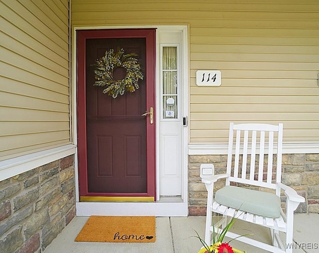 114 Slate Bottom Dr, Lancaster, NY 14043 - entrance to property featuring a porch