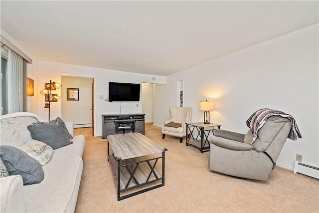 1732 Buffalo Rd, Gates, NY 14624 - living room with light colored carpet and baseboard heating
