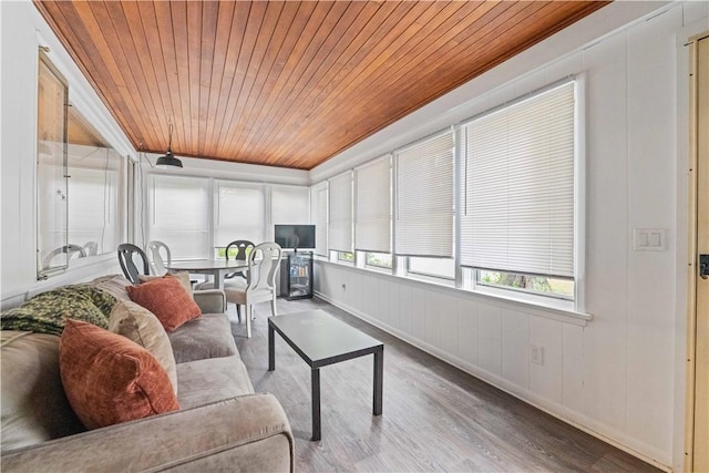 1732 Buffalo Rd, Gates, NY 14624 - sunroom with wooden ceiling and wood finished floors