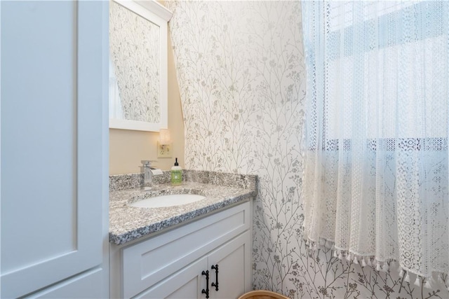 157 Dennis Ave, Hornell, NY 14843 - bathroom featuring wallpapered walls and vanity