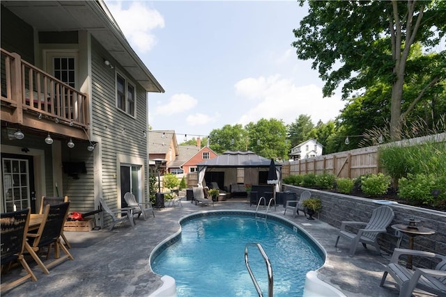 157 Dennis Ave, Hornell, NY 14843 - view of pool featuring a gazebo, a fenced backyard, and a patio