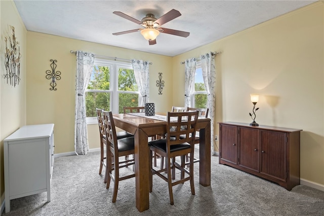 111 Farrell Road Ext, Henrietta, NY 14586 - dining room featuring light colored carpet and ceiling fan