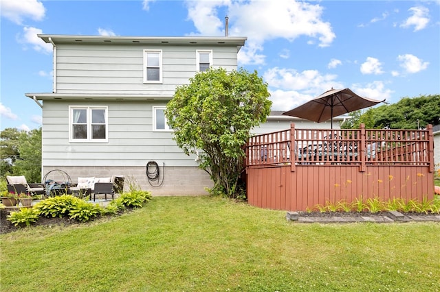 111 Farrell Road Ext, Henrietta, NY 14586 - view of green lawn featuring a wooden deck