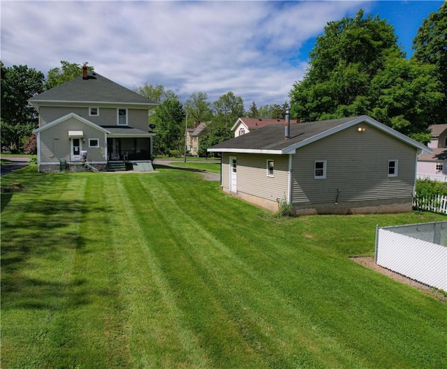 80 E Main St, Leroy, NY 14482 - view of yard featuring a sunroom