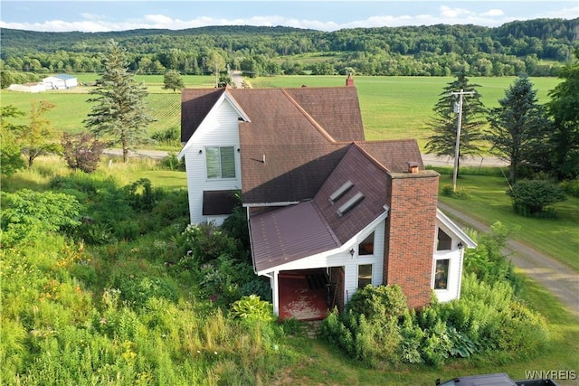 7320 E Flats Rd, East Otto, NY 14729 - view from above of property with a heavily wooded area