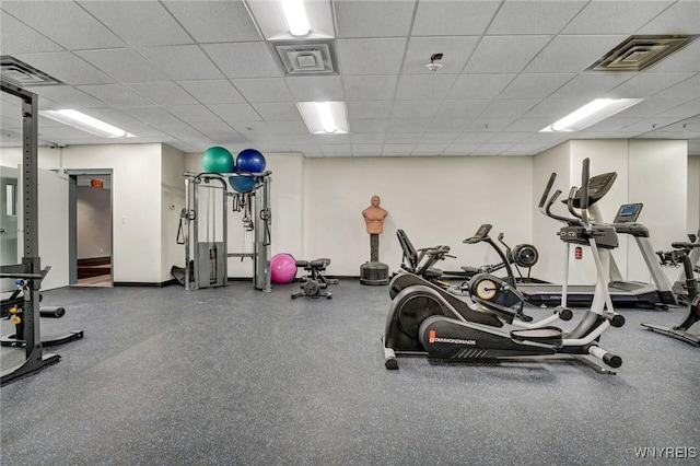 803 Admirals Walk Unit 803, Buffalo, NY 14202 - exercise room with a paneled ceiling