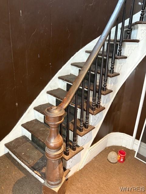 184 Goundry St, North Tonawanda, NY 14120 - stairs with carpet flooring