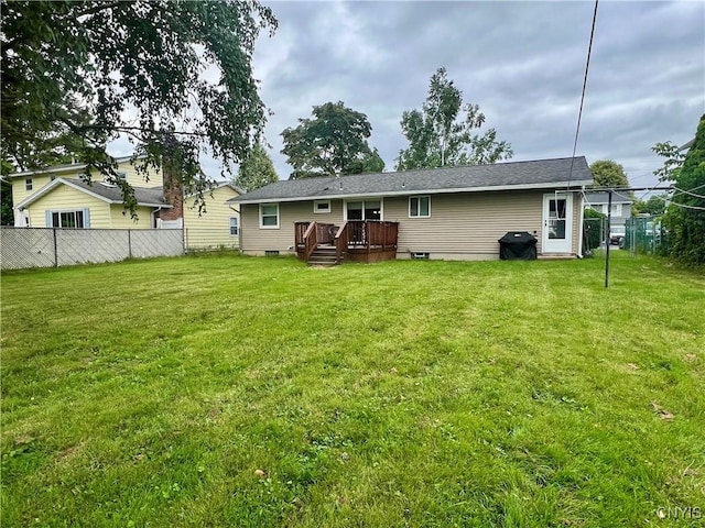 206 Wembridge Dr, Dewitt, NY 13057 - rear view of house with a wooden deck