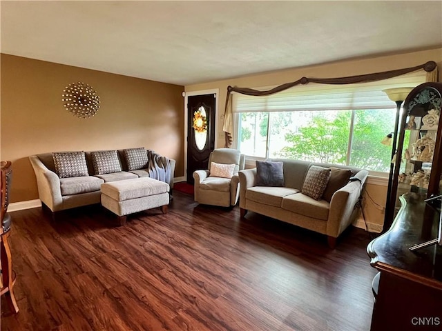206 Wembridge Dr, Dewitt, NY 13057 - living area featuring wood finished floors and baseboards