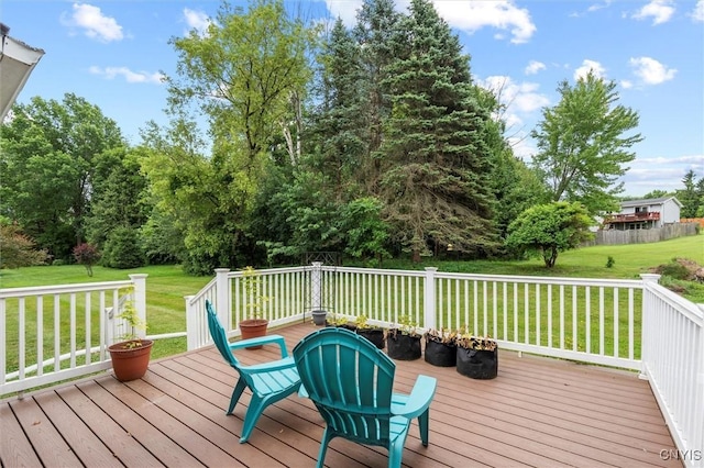 124 Morgan Ln, Oneida, NY 13421 - wooden deck featuring a yard