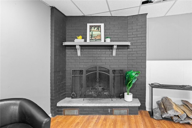 911 Copperkettle Rd, Webster, NY 14580 - detailed view of a drop ceiling and a fireplace