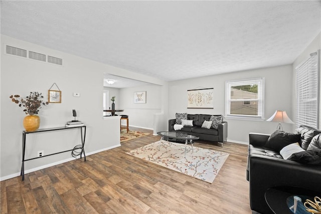 911 Copperkettle Rd, Webster, NY 14580 - living room with wood finished floors and a textured ceiling
