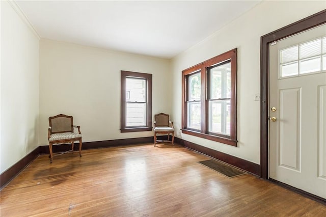 1085 Garson Ave, Rochester, NY 14609 - entrance foyer with plenty of natural light, light wood-type flooring, and ornamental molding
