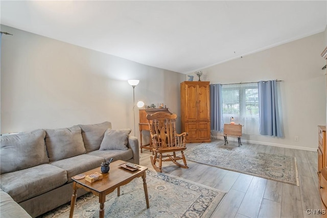 217 Melrose Ave, Camillus, NY 13219 - living area featuring vaulted ceiling and light wood-style floors