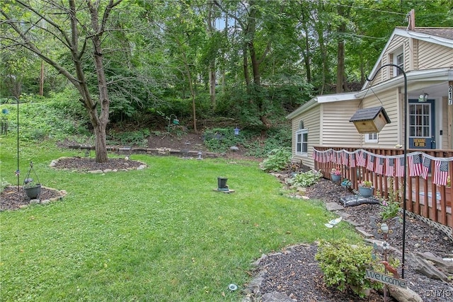 217 Melrose Ave, Camillus, NY 13219 - view of green lawn with a deck