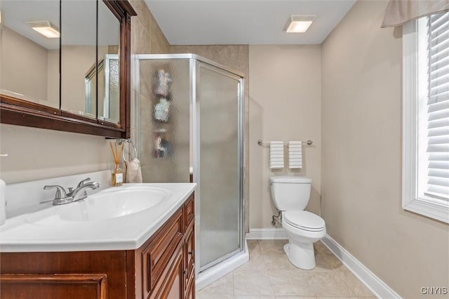 37 Augustus St, Auburn, NY 13021 - bathroom featuring vanity, a stall shower, and tile patterned floors