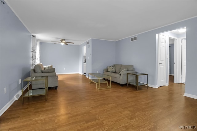 145 Charter Oaks Dr Unit 2, Amherst, NY 14228 - living area featuring a ceiling fan and wood finished floors
