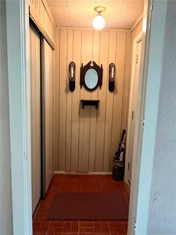 73 Platt St, Hornell, NY 14843 - hall with brick patterned floors