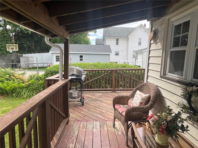 73 Platt St, Hornell, NY 14843 - wooden deck featuring grilling area