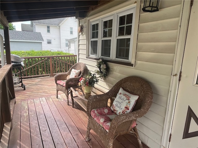 73 Platt St, Hornell, NY 14843 - wooden terrace with a grill