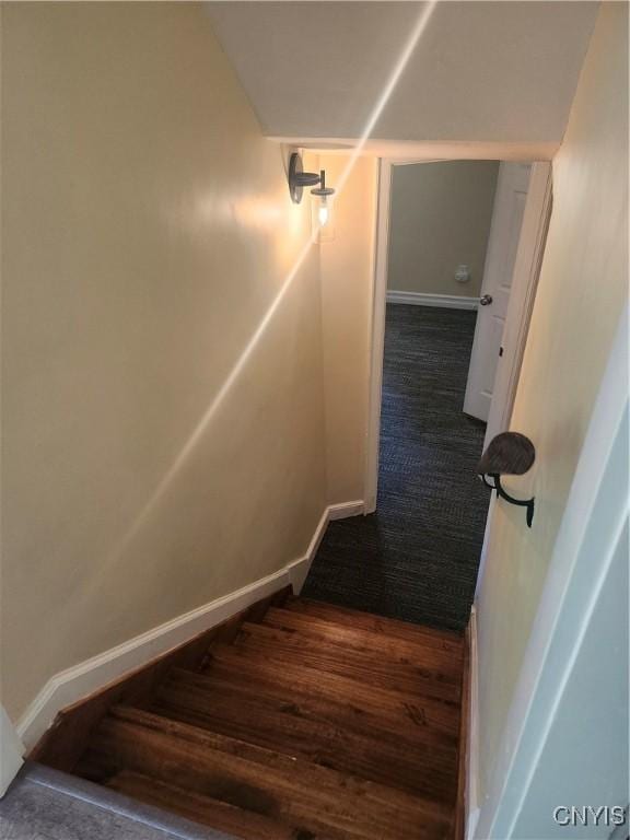 127 Austin Ave, Syracuse, NY 13207 - staircase with baseboards and wood finished floors