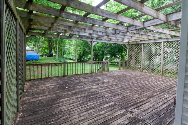 27 E Main St, Sodus, NY 14551 - wooden deck featuring a yard and a pergola