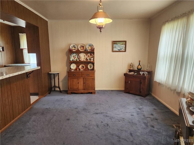 123 Roseland Ave, Ridgeway, NY 14103 - dining room with ornamental molding and carpet flooring