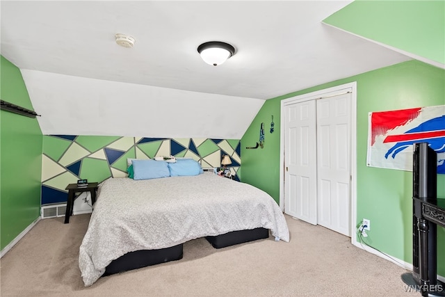 101 Barnsdale Ave, West Seneca, NY 14224 - carpeted bedroom with a closet and lofted ceiling